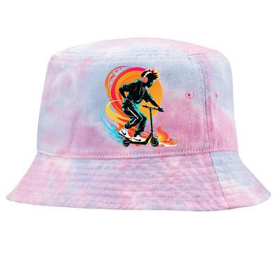 Hip Hop Urban On Scooter Flames For Tie-Dyed Bucket Hat