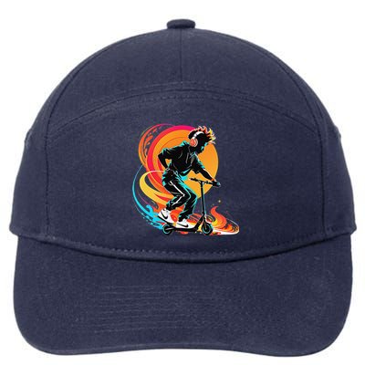 Hip Hop Urban On Scooter Flames For 7-Panel Snapback Hat