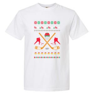 Happy Hockeydays Ugly Christmas Xmas Hockey Gift Garment-Dyed Heavyweight T-Shirt