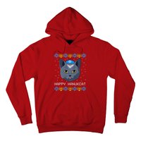 Happy Hanukcat Ugly Hanukkah Sweater Cat Chanukah Jewish Hoodie