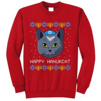 Happy Hanukcat Ugly Hanukkah Sweater Cat Chanukah Jewish Sweatshirt