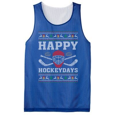 Happy Hockeydays Ugly Christmas Funny Hockey Xmas Gift Meaningful Gift Mesh Reversible Basketball Jersey Tank