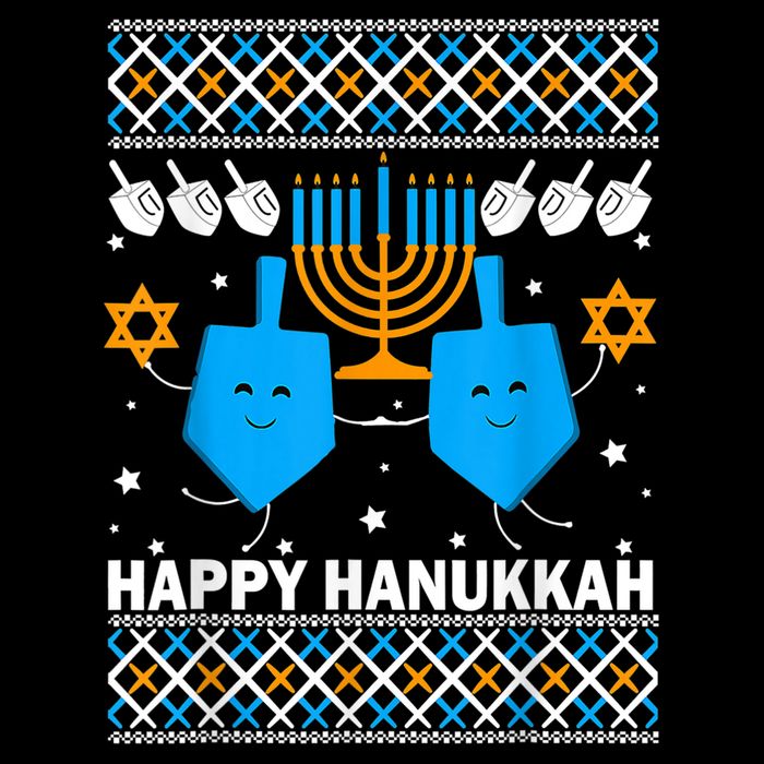 Happy Hanukkah Ugly Sweater Chanukah Jewish Christmas Gifts Doggie Tank