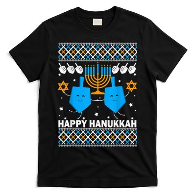 Happy Hanukkah Ugly Sweater Chanukah Jewish Christmas Gifts T-Shirt