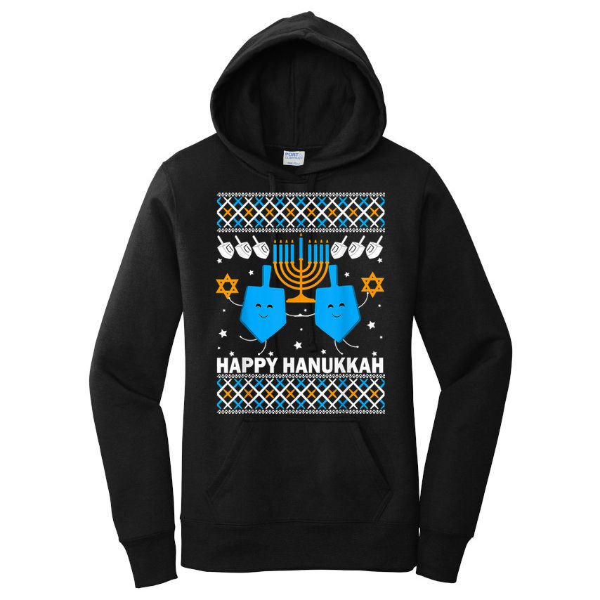 Happy Hanukkah Ugly Sweater Chanukah Jewish Christmas Gifts Women's Pullover Hoodie