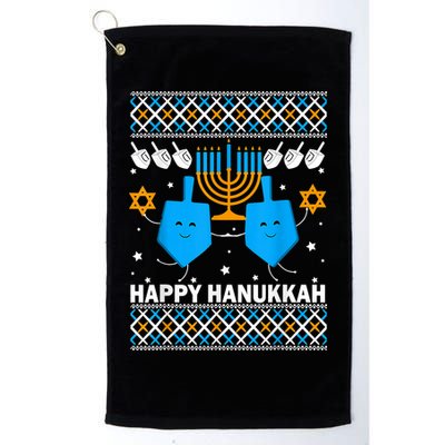 Happy Hanukkah Ugly Sweater Chanukah Jewish Christmas Gifts Golf Towel