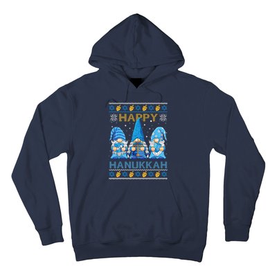 Happy Hanukkah Ugly Christmas Gnome Gnomies Menorah Dreidel Hoodie