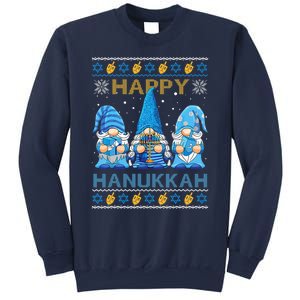 Happy Hanukkah Ugly Christmas Gnome Gnomies Menorah Dreidel Sweatshirt