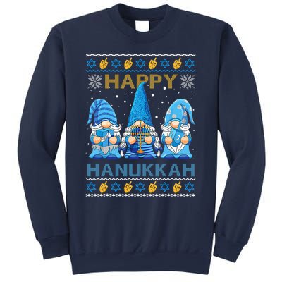 Happy Hanukkah Ugly Christmas Gnome Gnomies Menorah Dreidel Sweatshirt