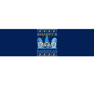 Happy Hanukkah Ugly Christmas Gnome Gnomies Menorah Dreidel Bumper Sticker