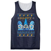 Happy Hanukkah Ugly Christmas Gnome Gnomies Menorah Dreidel Mesh Reversible Basketball Jersey Tank