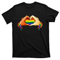 Hand Heart Unity Pride LGBTQ Rainbow Flag LGBT Pride Ally T-Shirt