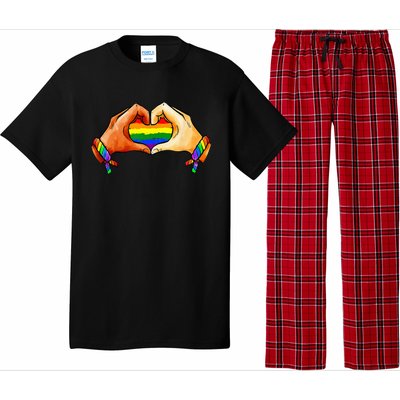 Hand Heart Unity Pride LGBTQ Rainbow Flag LGBT Pride Ally Pajama Set