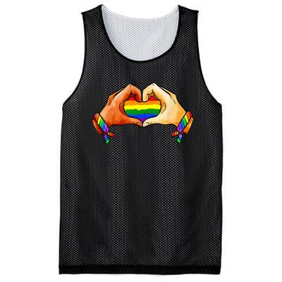 Hand Heart Unity Pride LGBTQ Rainbow Flag LGBT Pride Ally Mesh Reversible Basketball Jersey Tank