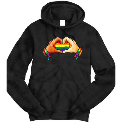 Hand Heart Unity Pride LGBTQ Rainbow Flag LGBT Pride Ally Tie Dye Hoodie