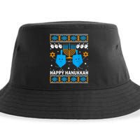 Happy Hanukkah Ugly Sweater Chanukah Jewish Christmas Gifts Sustainable Bucket Hat