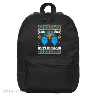 Happy Hanukkah Ugly Sweater Chanukah Jewish Christmas Gifts 16 in Basic Backpack
