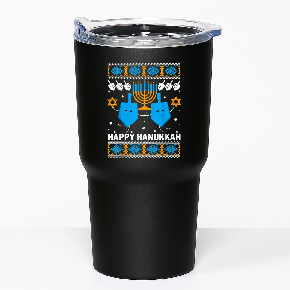 Happy Hanukkah Ugly Sweater Chanukah Jewish Christmas Gifts Tumbler