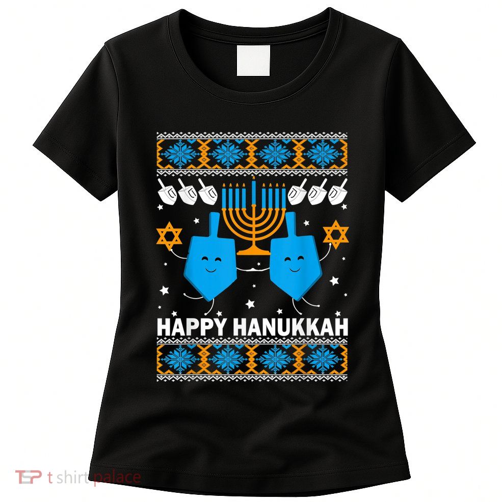 Happy Hanukkah Ugly Sweater Chanukah Jewish Christmas Gifts Womens T-Shirt
