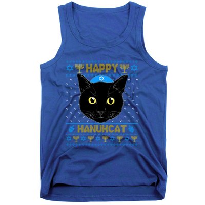 Happy Hanukcat Ugly Hanukkah Sweater Cat Chanukah Jewish Gift Tank Top