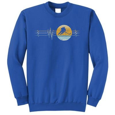 Hockey Heartbeat Vintage Retro Ice Hockey Sport Gift Sweatshirt