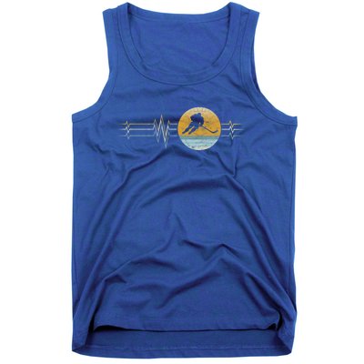 Hockey Heartbeat Vintage Retro Ice Hockey Sport Gift Tank Top