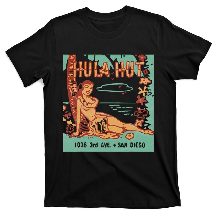 Hula Hut Vintage Tiki Bar Summer Vacation T-Shirt