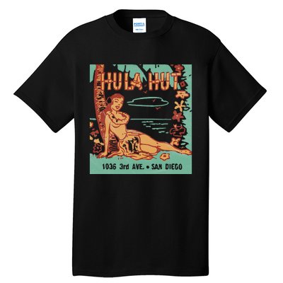 Hula Hut Vintage Tiki Bar Summer Vacation Tall T-Shirt