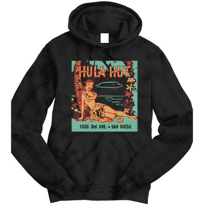 Hula Hut Vintage Tiki Bar Summer Vacation Tie Dye Hoodie