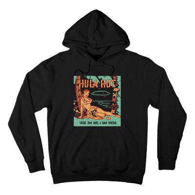 Hula Hut Vintage Tiki Bar Summer Vacation Tall Hoodie