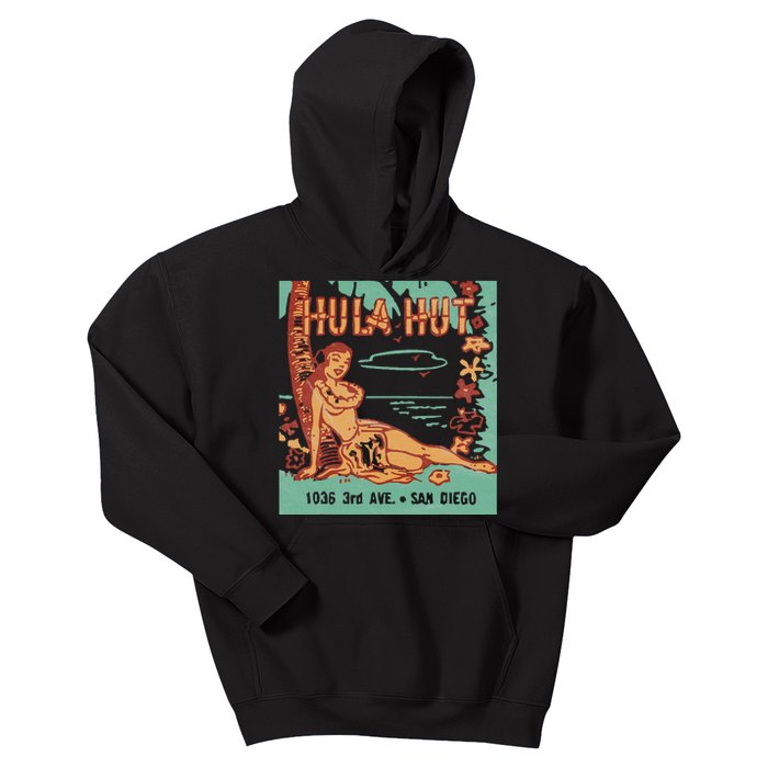 Hula Hut Vintage Tiki Bar Summer Vacation Kids Hoodie