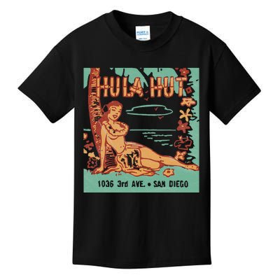 Hula Hut Vintage Tiki Bar Summer Vacation Kids T-Shirt