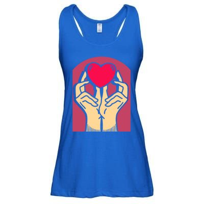 Hands Heart Valentine's Love Relationship Rotic Gift Ladies Essential Flowy Tank