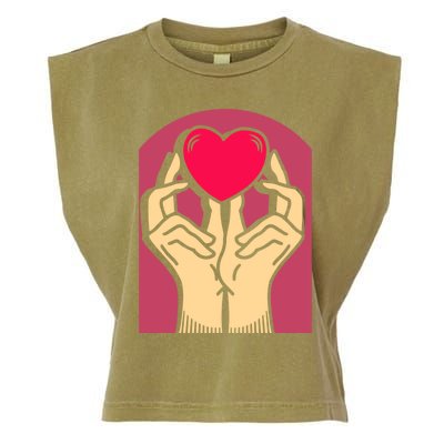 Hands Heart Valentine's Love Relationship Rotic Gift Garment-Dyed Women's Muscle Tee