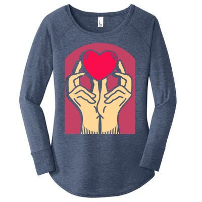 Hands Heart Valentine's Love Relationship Rotic Gift Women's Perfect Tri Tunic Long Sleeve Shirt