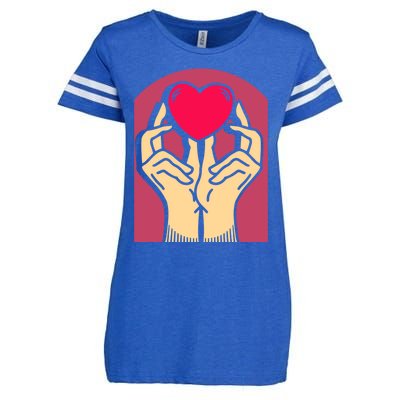 Hands Heart Valentine's Love Relationship Rotic Gift Enza Ladies Jersey Football T-Shirt