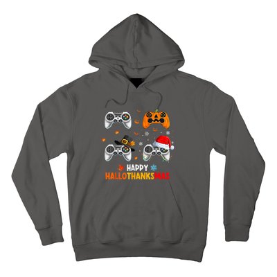 Happy Hallothanksmas Video Game Halloween Thanksgiving Xmas Hoodie