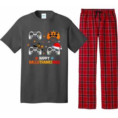 Happy Hallothanksmas Video Game Halloween Thanksgiving Xmas Pajama Set