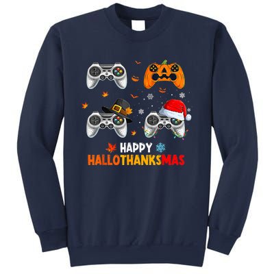 Happy Hallothanksmas Video Game Halloween Thanksgiving Xmas Sweatshirt