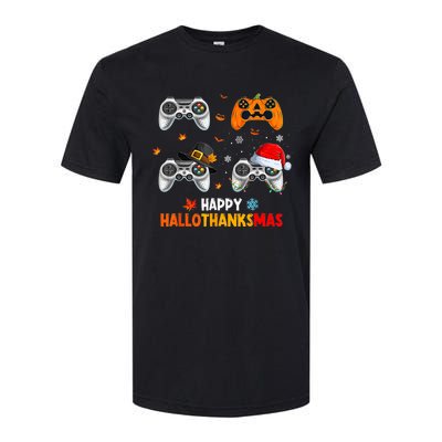 Happy Hallothanksmas Video Game Halloween Thanksgiving Xmas Softstyle CVC T-Shirt