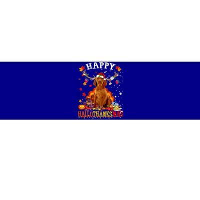 Happy Hallothanksmas Vizsla Dog Halloween Xmas Gift Bumper Sticker