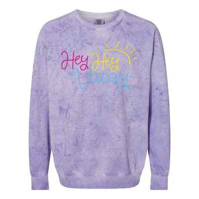 Hey Hey Vacay Summer Sun Colorblast Crewneck Sweatshirt