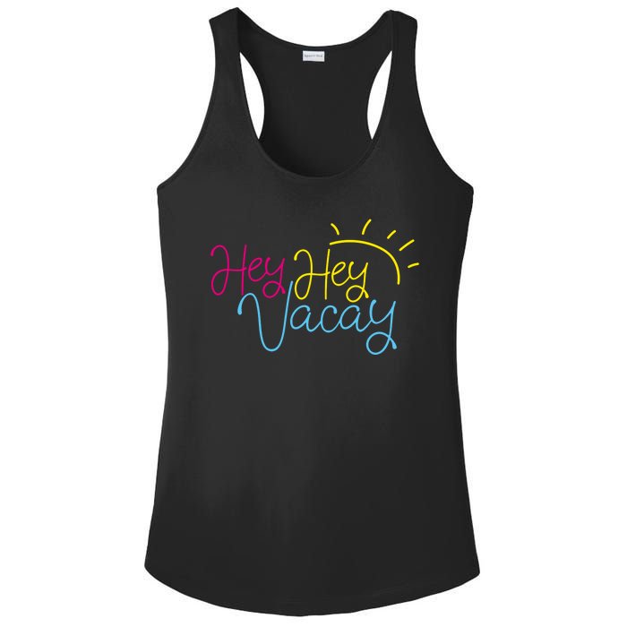 Hey Hey Vacay Summer Sun Ladies PosiCharge Competitor Racerback Tank