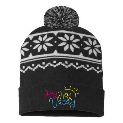 Hey Hey Vacay Summer Sun USA-Made Snowflake Beanie