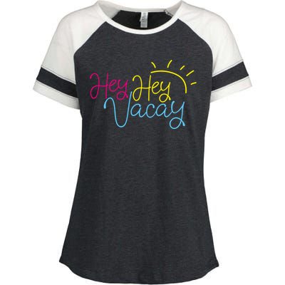 Hey Hey Vacay Summer Sun Enza Ladies Jersey Colorblock Tee