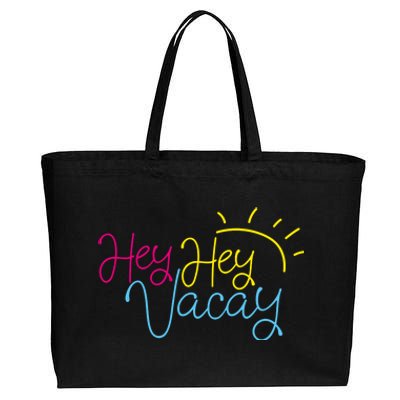 Hey Hey Vacay Summer Sun Cotton Canvas Jumbo Tote