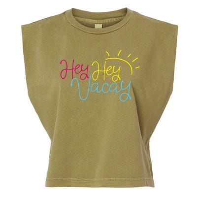 Hey Hey Vacay Summer Sun Garment-Dyed Women's Muscle Tee