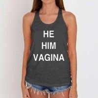 He Him Vagina Women's Knotted Racerback Tank