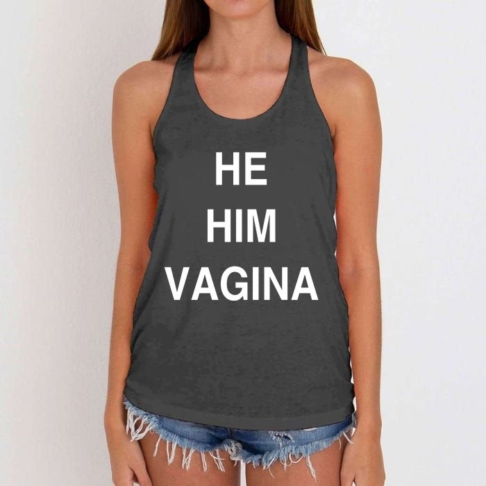 He Him Vagina Women's Knotted Racerback Tank