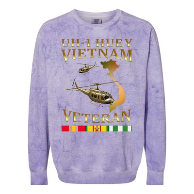 Huey Helicopter Vietnam Veteran Uh 1 Huey Vietnam Huey Colorblast Crewneck Sweatshirt